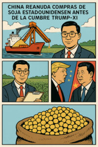 China reanuda compras de soja USA días antes de la cumbre de hoy entre Trump y Xi Jinping