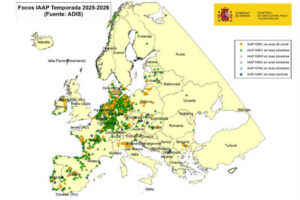 ¿Cuál es la incidencia de la influenza aviar en Europa?